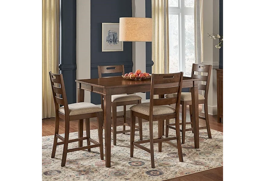 Blue Mountain 5-Piece Counter Height Table and Stool Set by AAmerica at Esprit Decor Home Furnishings